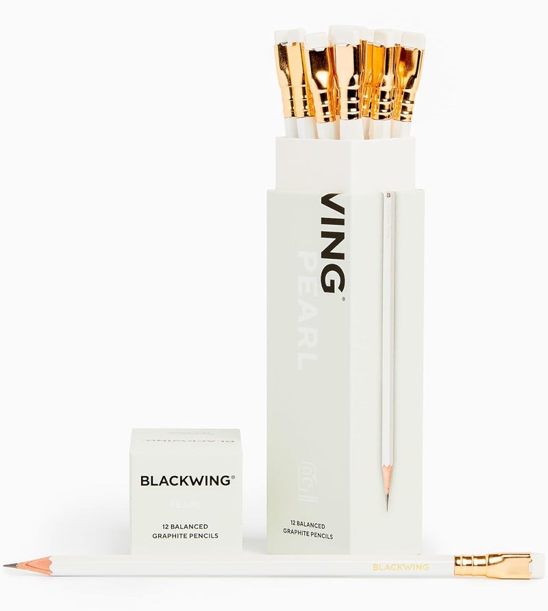 Blackwing Pearl Pencils - 12 Count, Incense-cedar, Premium Japanese Graphite, Pearlescent White, Balanced Lead, Great for Journaling and Writing - Image 1